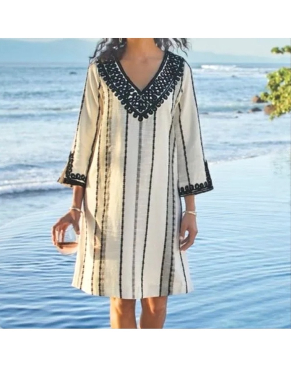 Soft Surroundings Coco Mer Embroidered shift dress women's size XL - Picture 4 of 12
